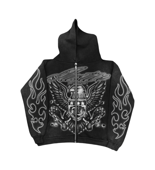 "JUSTICE DEPARTMENT" ZIP HOODIE